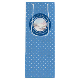 Bolsa Para Vino Navidades del paisaje acuático Snowy Bridge