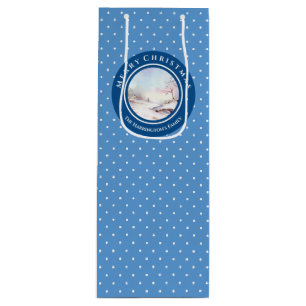 Bolsa Para Vino Navidades del paisaje acuático Snowy Bridge