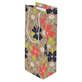 Bolsa Para Vino Navidades dibujados a mano Poinsettia Marina Blanc