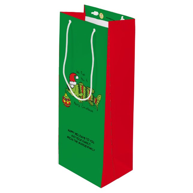 Bolsa Para Vino Navidades divertidos Personalizado de pescado de p (Angulo Anverso)