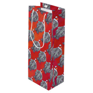 Bolsa Para Vino Navidades Elefantes En Rojo