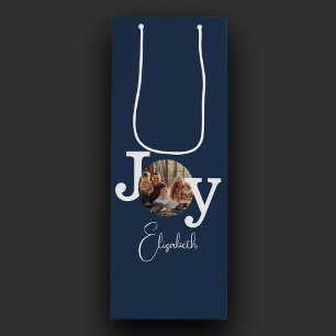 Bolsa Para Vino Navidades familiares de la máquina de escribir de