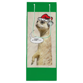 Bolsa Para Vino Navidades Furry Meerkat Bolsa de Vino VERDE