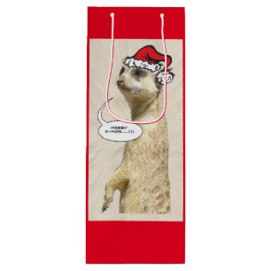 Bolsa Para Vino Navidades Furry Meerkat RED Wine Bag