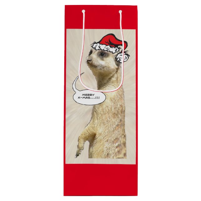 Bolsa Para Vino Navidades Furry Meerkat RED Wine Bag (Anverso)