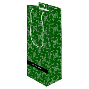 Bolsa Para Vino Navidades Garland, Green, Your name, Personalize