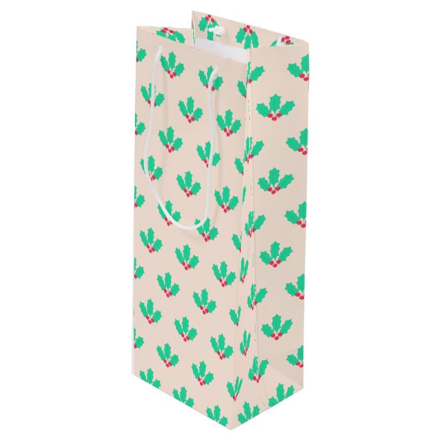 Bolsa Para Vino Navidades Holly Berry (Angulo Anverso)