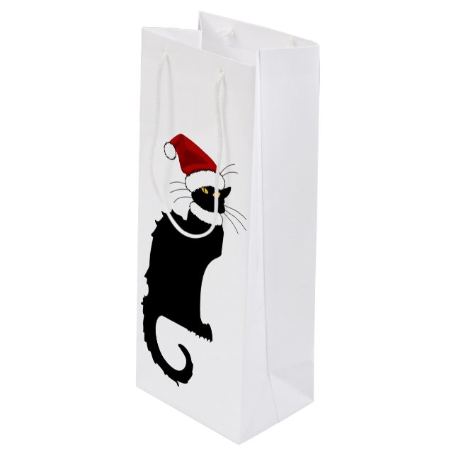 Bolsa Para Vino Navidades Le Chat Noir Con Santa Hat (Angulo Anverso)