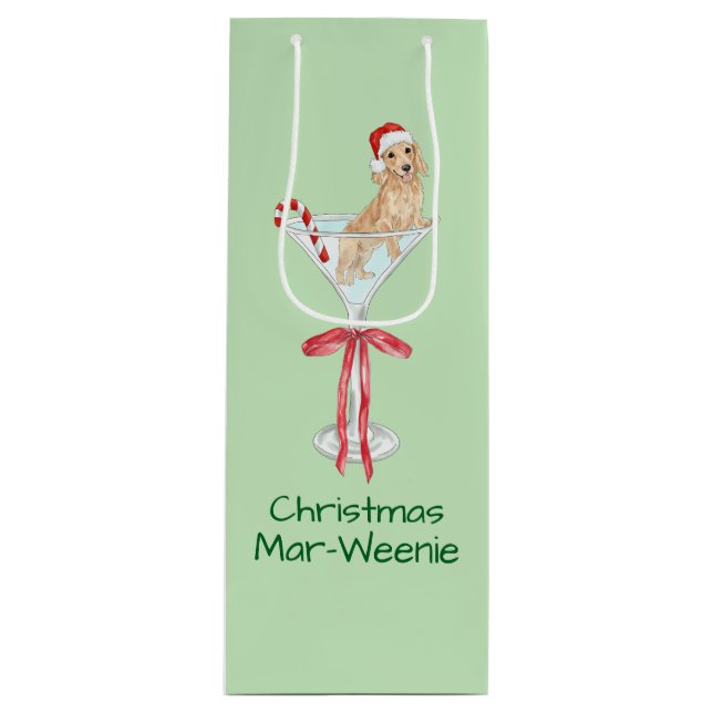 Bolsa Para Vino Navidades Mar-Weenie Dachshund (Anverso)