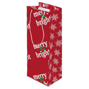 Bolsa Para Vino navidades "Merry & Bright" (Madres y Brillantes) m