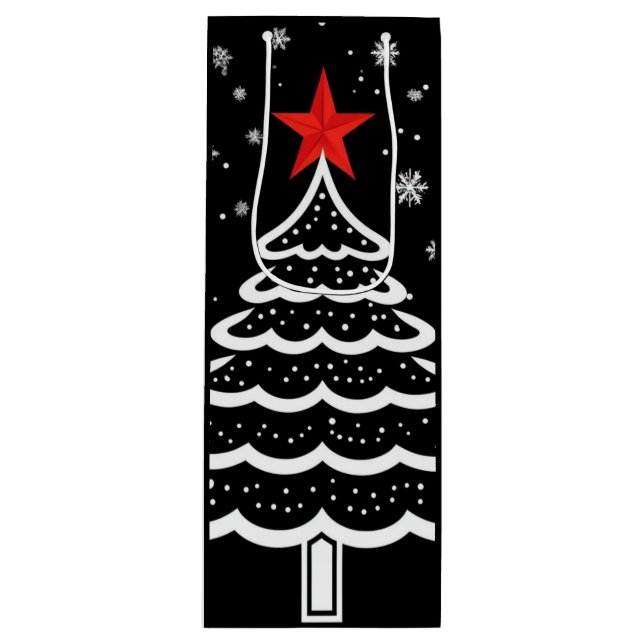Bolsa Para Vino Navidades negros y rojos (Anverso)