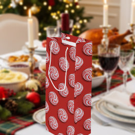 Bolsa Para Vino Navidades Peppermint Candy Festive Wine Gift Bag