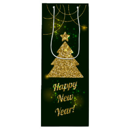 Bolsa Para Vino Navidades Purpurina de vacaciones verdes