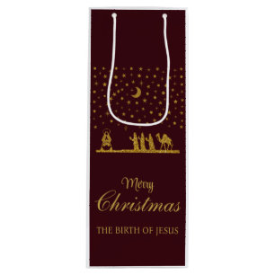 Bolsa Para Vino Navidades religiosos, nacimiento de Jesús, tres re