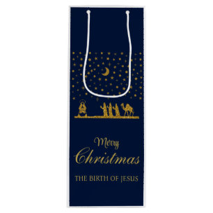 Bolsa Para Vino Navidades religiosos, nacimiento de Jesús, tres re