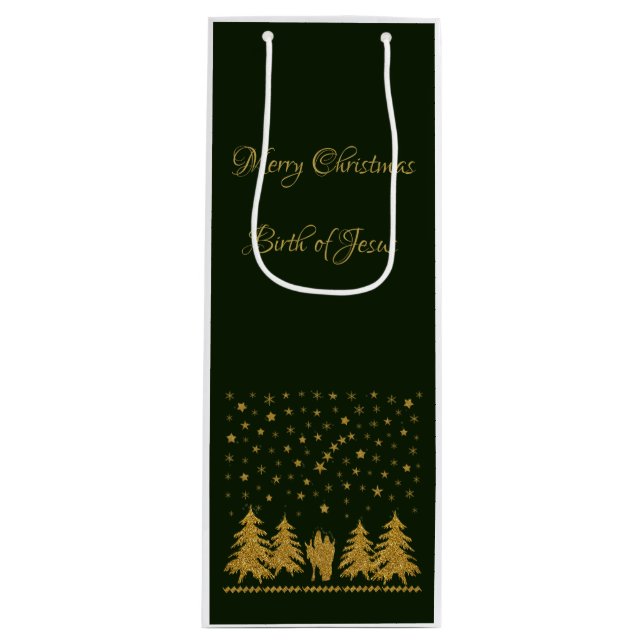 Bolsa Para Vino Navidades religiosos Virgen María, San José, Jesús (Anverso)