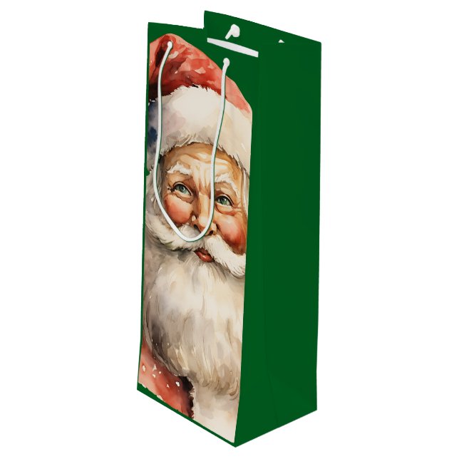 Bolsa Para Vino Navidades Retro Santa Claus (Angulo reverso)