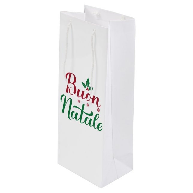 Bolsa Para Vino Navidades rojos y verdes de Buon Natale (Angulo Anverso)