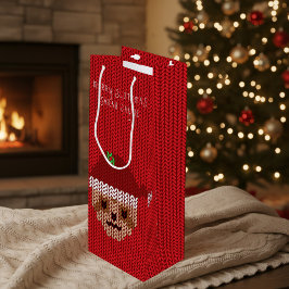 Bolsa Para Vino Navidades Sloth Merry Slothmas Fiesta Roja