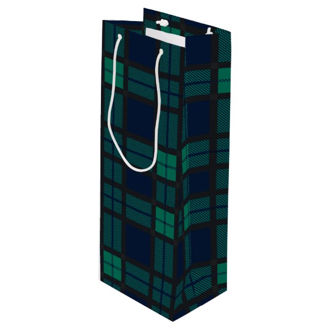 Bolsa Para Vino Navidades Tartan Clan Blackwatch Plaid Check (Angulo Anverso)