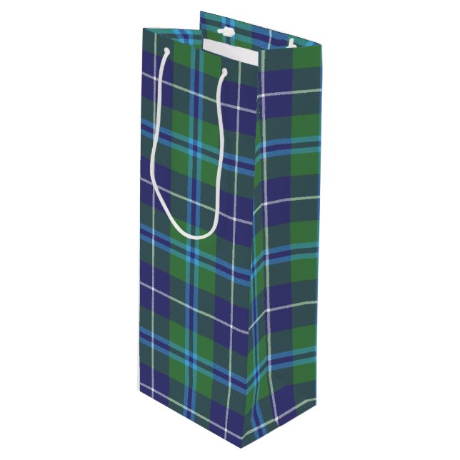Bolsa Para Vino Navidades Tartan Clan Douglas Plaid Check (Angulo Anverso)