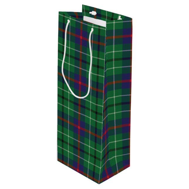 Bolsa Para Vino Navidades Tartan Clan Duncan Green Plaid Check (Angulo Anverso)