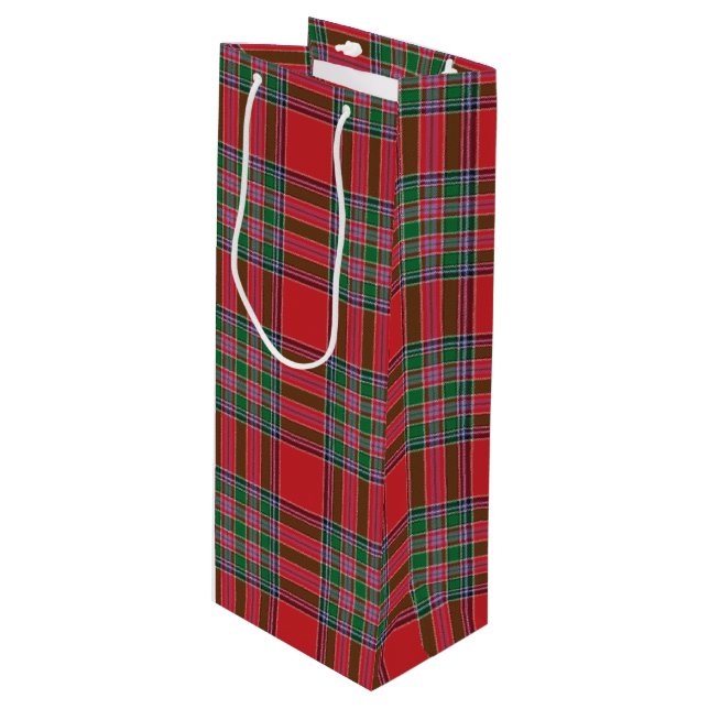 Bolsa Para Vino Navidades Tartan Clan MacBean Plaid Check (Angulo Anverso)
