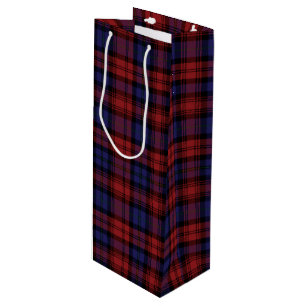 Bolsa Para Vino Navidades Tartán Clan MacLachlan Púrpura Placa Roj