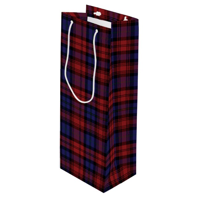 Bolsa Para Vino Navidades Tartán Clan MacLachlan Púrpura Placa Roj (Angulo Anverso)