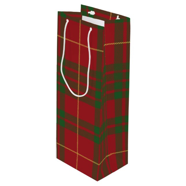 Bolsa Para Vino Navidades Tartan Clan MacTavish Red Check (Angulo Anverso)