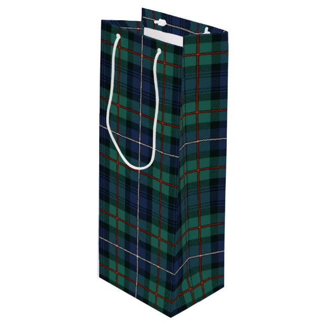 Bolsa Para Vino Navidades Tartan Clan Robertson Plaid Check (Angulo Anverso)
