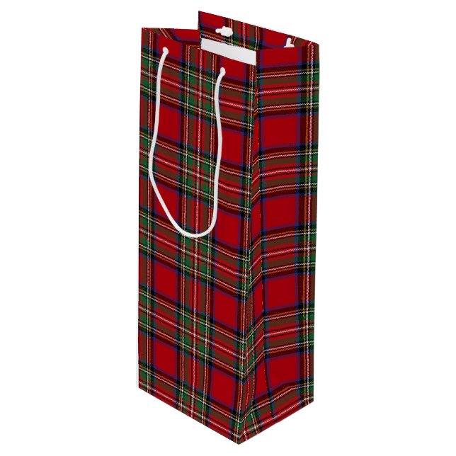 Bolsa Para Vino Navidades Tartan Clan Stewart Red Plaid Check (Angulo Anverso)