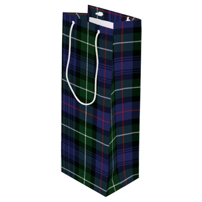 Bolsa Para Vino Navidades Tartan Green Purple Plaid (Angulo Anverso)