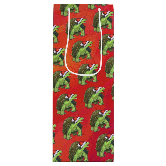 Bolsa Para Vino Navidades Tortoise En Rojo (Anverso)