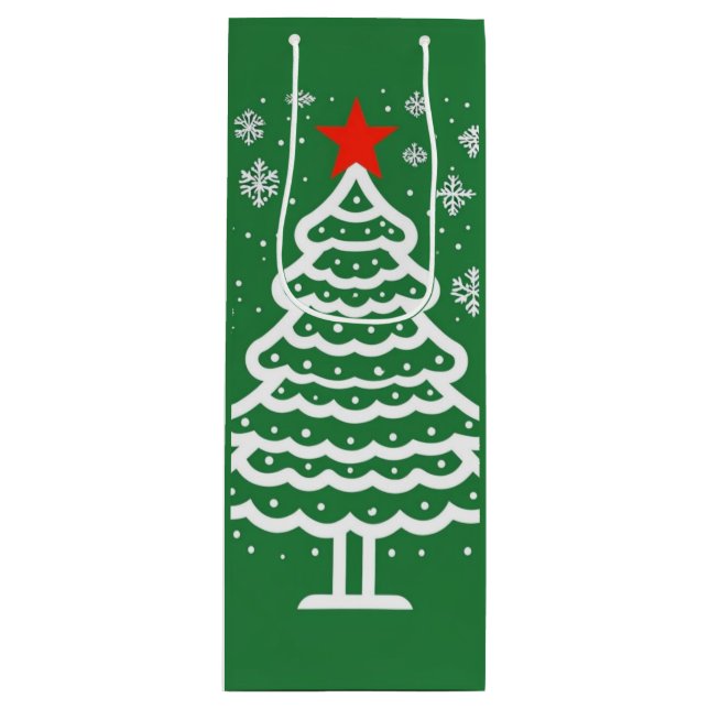 Bolsa Para Vino Navidades verdes y rojos (Anverso)