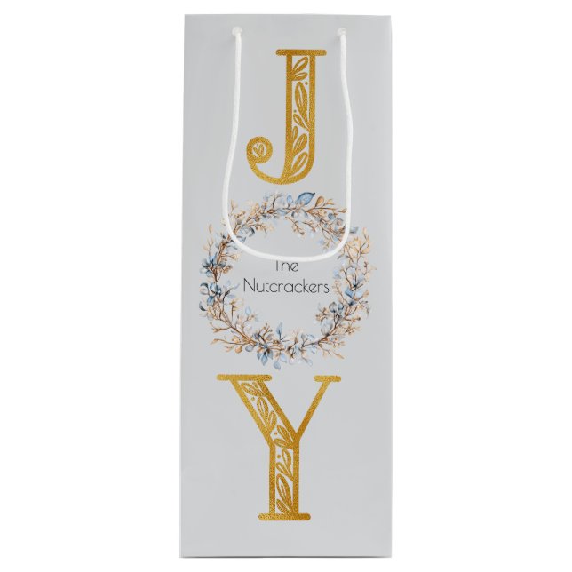 Bolsa Para Vino Navidades Wreath Nutcracker de acuarela (Anverso)