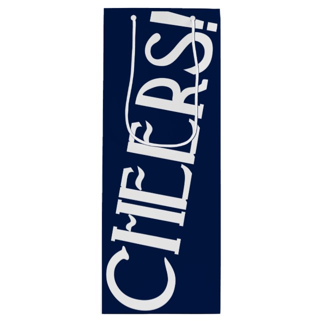 Bolsa Para Vino Navy Cheers Art Deco (Anverso)