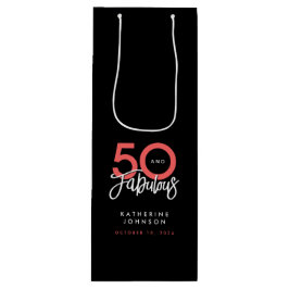 Bolsa Para Vino Negro 50 y Fabuloso Elegante 50 cumpleaños