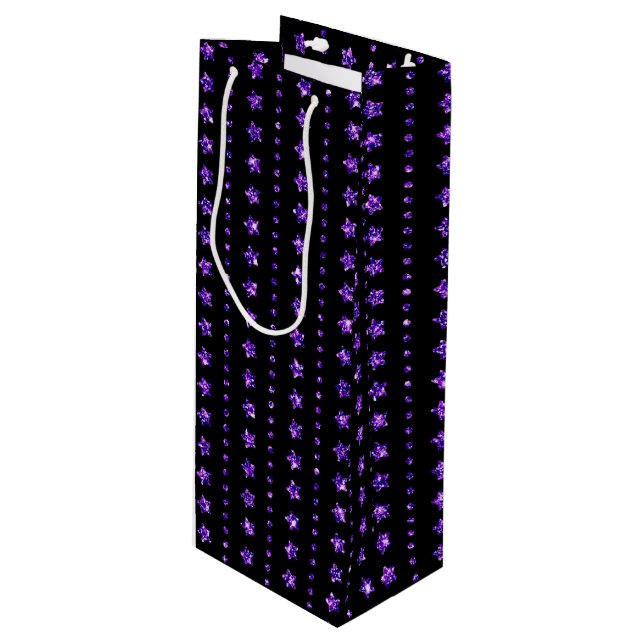 BOLSA PARA VINO NEGRO CON PURPURINA PURPLE MIREN A HALLOWEEN (Angulo Anverso)