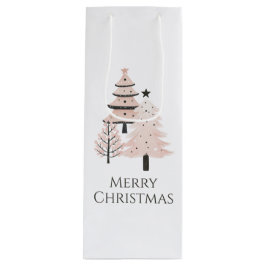 Bolsa Para Vino Neutral Blush Christmas Tree Holiday Gift Bag