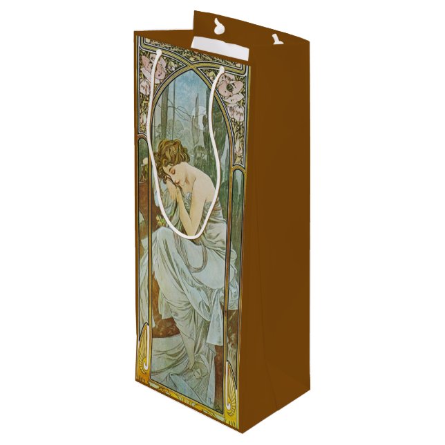 Bolsa Para Vino Noche de Art Nouveau Mucha Dama durmiendo (Angulo reverso)