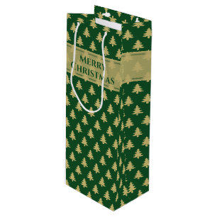 Bolsa Para Vino Nombre de etiqueta de regalo: Patrón de árbol dora