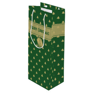 Bolsa Para Vino Nombre de etiqueta de regalo: Patrón de árbol dora
