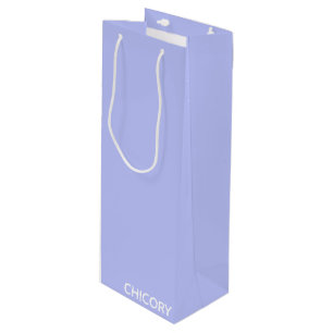 Bolsa Para Vino Nombre en color azul de flores de achicoria