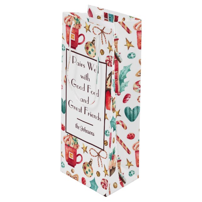 Bolsa Para Vino Nombre en el feriado de dulces suaves (Angulo Anverso)