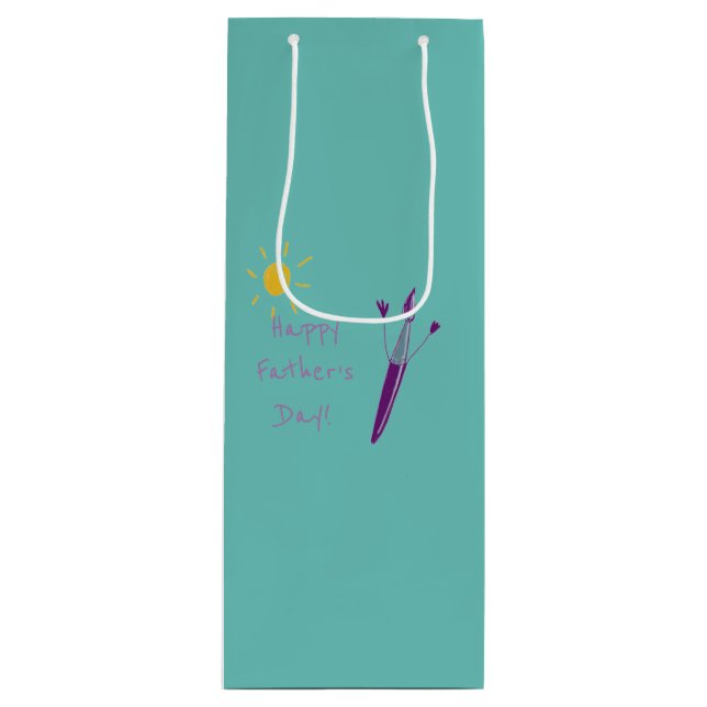 Bolsa Para Vino Obra de arte de tu hijo para papá (Anverso)