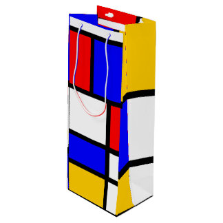 Bolsa Para Vino Ofrezca el arte moderno estilo Mondrian