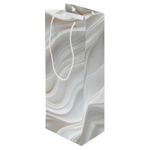 Bolsa Para Vino Ola minimalista de mármol blanco - Elegante modern