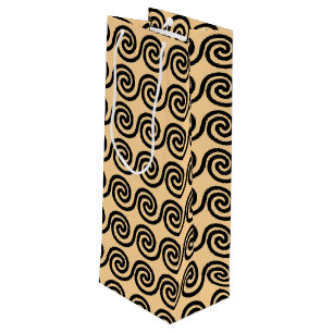 Bolsa Para Vino Olas Patrón Llave Meandro Griego Marrón