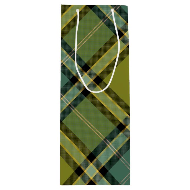 Bolsa Para Vino Olive plaid (Anverso)